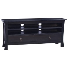 Comodă TV, negru cafeniu deschis,100x30x45cm, lemn masiv mahon foto