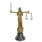 Justitia-statueta din bronz cu un soclu din marmura BF-17