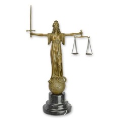 Justitia-statueta din bronz cu un soclu din marmura BF-17
