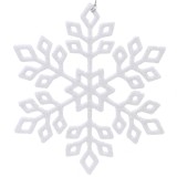 Ornament Brad Craciun Fulg Alb Glitter 15cm CMCLASS Decoratiuni Ferestre