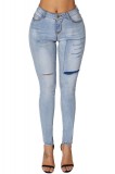 Cumpara ieftin G677-411 Blugi skinny cu taieturi decorative