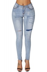G677-411 Blugi skinny cu taieturi decorative