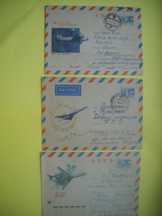 HOPCT PLIC S NR 932 SET 3 PLICURI-AVION /AVIOANE / AVIATIE - RUSIA -CIRCULAT