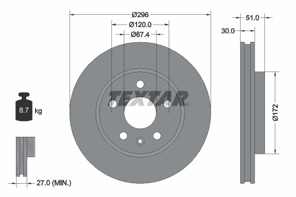 TEXTAR 92186905 PRO+ Disc frana