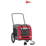 Cumpara ieftin Remorca bicicleta animale companie, rosu/gri textil oxford/fier