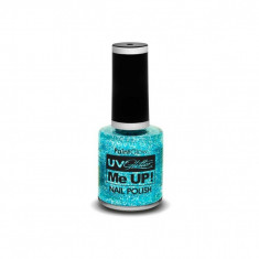 Lac de unghii cu sclipici, stralucitor in lumina UV, Glitter Me Up! UV, A40 Ice Blue