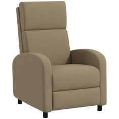 Fotoliu Relax HOMCOM &Icirc;nclinabil Manual la 160&deg; cu Suport pentru Picioare, Fotoliu Ergonomic Tapițat &icirc;n Material Efect de In pentru Dormitor, Birou, Li
