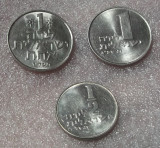 Israel lot 3 monede: 1/2 1 Lira UNC necirculate **