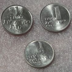 Israel lot 3 monede: 1/2 1 Lira UNC necirculate **