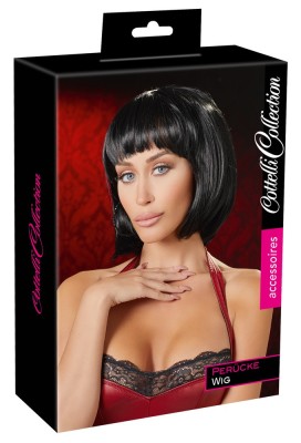 Peruca Bruneta Black Bob Wig, 28 cm foto