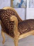 Sofa din lemn masiv auriu cu tapiterie leopard CAT508A16, Sufragerii si mobilier salon