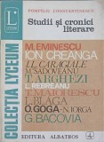 Studii si Cronice Literare - Pompiliu Constantinescu - Editura Albatros 1974 - Biografii, Memorii