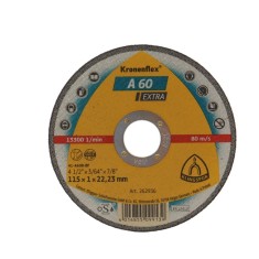Disc de debitare Kronenflex A60 Extra pentru inox si metal universal, cu bavuri reduse, 115X1X22.23 mm, KLINGSPOR A60115