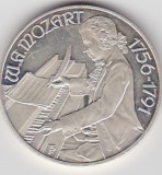 Austria 100 Schilling 1991 Mozart Burgtheater Argint Moneda Argint Austria