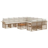 vidaXL Set de canapele de exterior 12 pcs Alb Natural și Crem 3437784