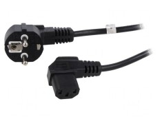 Cablu CEE 7/7 ştecăr unghi 90&deg; IEC C13 mamă 2m PVC