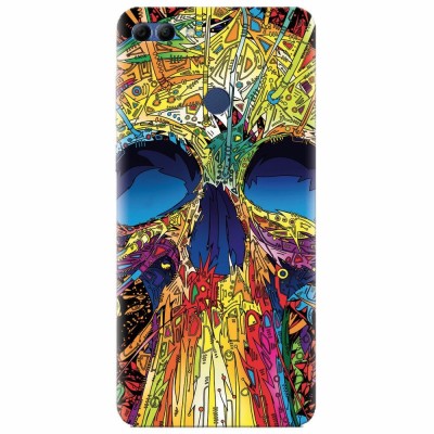 Husa silicon pentru Huawei Y9 2018, Abstract Multicolored Skull foto