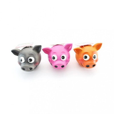 JUCARIE PENTRU CAINI PAPILLON LATEX PIG SMILEY MIX COLOURS, IN DISPLAY, 8CM-15 BUC SET 140013 foto