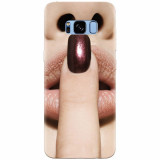 Husa silicon pentru Samsung S8, Finger Purple Nailpolish Girl Lips