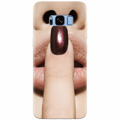 Husa silicon pentru Samsung S8, Finger Purple Nailpolish Girl Lips foto