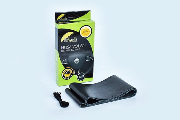 HUSA VOLAN AUTOUTILITARA CU SNUR PIELE NATURALA NEGRU