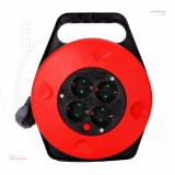 Prelungitor cu Tambur Incasetat, 4 Prize, Protectie la Suprasarcina, Cordon H05VV-F 3G1.0 mm&sup2;, 2300W, 15m