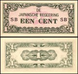 !!! F RARR : INDIILE OLANDEZE , OCUPATIA JAPONEZA - 1 CENT (1942} - P 119 a - UNC / SERIA SS