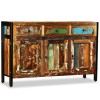 Bufet vidaXL Lemn Masiv Reciclat 120x35x76 cm Maro, 3 Sertare, 3 Compartimente, Stil Vintage, Mobilier Living, Servanta