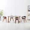 VidaXL Scaun de bucătărie, 4 buc., gri &icirc;nchis, textil și lemn curbat 279477