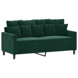 Cumpara ieftin Canapea cu 2 locuri, verde inchis, 140 cm, catifea