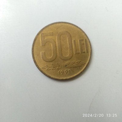 -Y- MONEDA ROMANIA 50 LEI 1991 AUNC foto