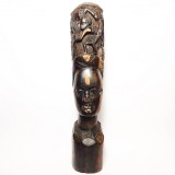 Statueta lemn abanos - Bust femeie africana 30 cm