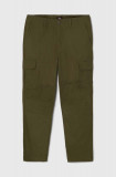 Dickies pantaloni de bumbac culoarea verde, cu fason cargo