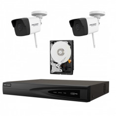 Sistem supraveghere 2 camere wireless 2MP, 30m IR, lentila 2.8mm, NVR 4 canale, rezolutie pana la 4K, HDD inclus SafetyGuard Surveillance foto