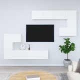 VidaXL Dulap TV montat pe perete, alb, lemn prelucrat