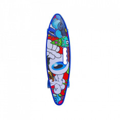 Placă skateboard cu roți silicon, led, Albastru