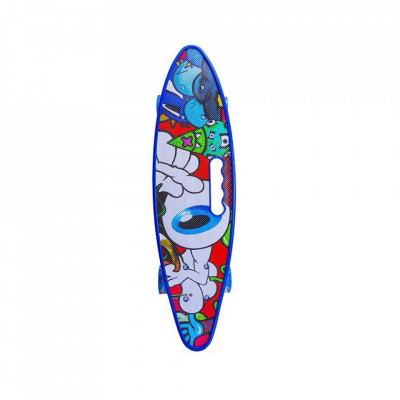 Placă skateboard cu roți silicon, led, Albastru foto