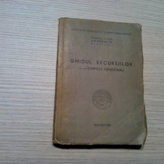 Ghidul Excursiilor - CARPATII MERIDIONALI - 1961, 126 p.+3 tab., 6 pl. si harta