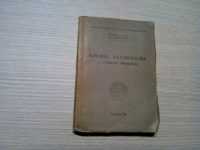 Ghidul Excursiilor - CARPATII MERIDIONALI - 1961, 126 p.+3 tab., 6 pl. si harta foto