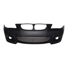 Set bara fata BMW Seria 5 (E60/E61), 2007-06.2010, cu gauri spalator; grunduit, de vopsit; type M5; cu grile inferioare; cu gauri lampa ceata; TUNING
