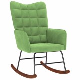 Cumpara ieftin Scaun balansoar, verde deschis, catifea