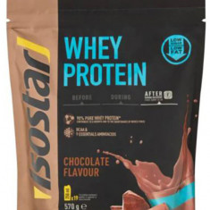 Pudra pentru prepararea shake-urilor proteice cu aroma de ciocolata Whey Protein, 570g, Isostar