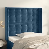 VidaXL Tăblie pat cu aripioare albastru &icirc;nchis 93x16x118/128cm catifea