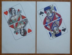 4 carti postale cromolitografiate impecabile ,carti de joc , inceput de secol 20