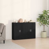 Set 2 comode stejar negru 60x31x84 cm din lemn &icirc;ngineresc.