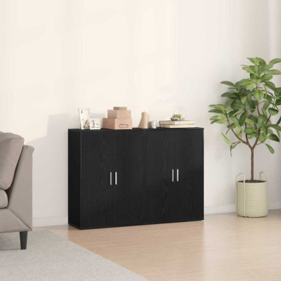 Set 2 comode stejar negru 60x31x84 cm din lemn &amp;icirc;ngineresc. foto