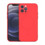 Husa protectie flippy compatibila cu iphone 12 pro (6.1) , liquid magsafe, ring-shaped, magnetica, rosu