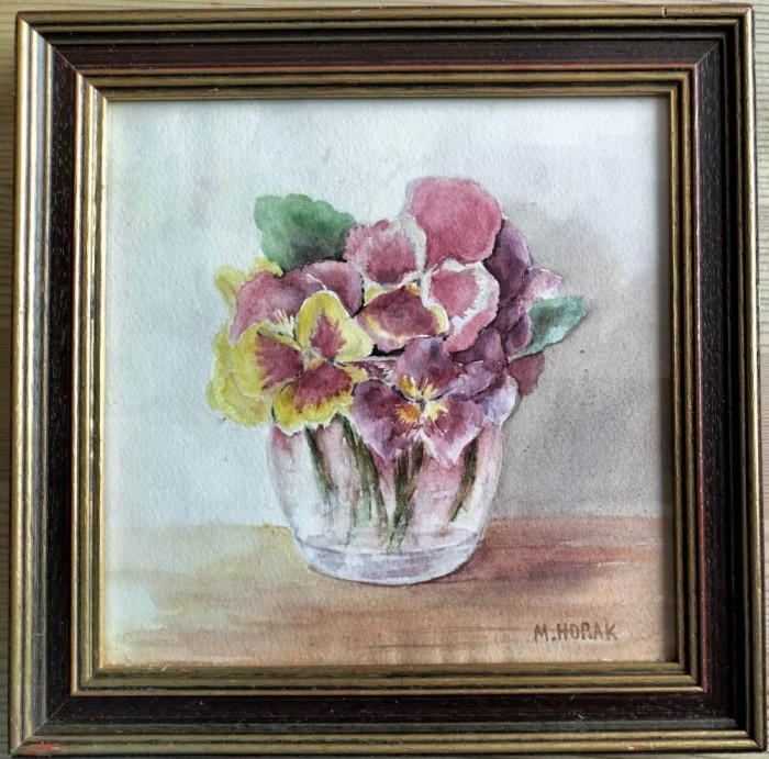 M. Horak-"Panseluţe" - acuarelă