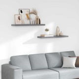 vidaXL Rafturi de perete suspendate, 2 buc., gri, 90x23,5x3,8 cm, MDF 323860