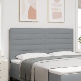 vidaXL Cap de pat LED Design Linii Gri Deschis 90 cm Țesătură